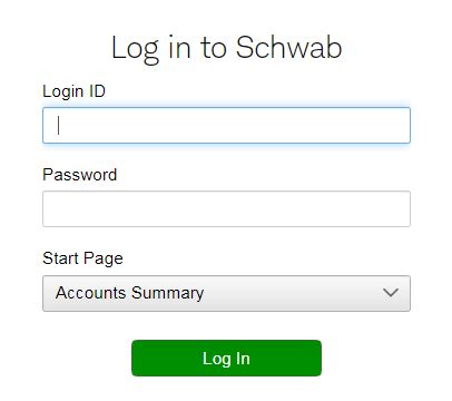 charles schwab log in online